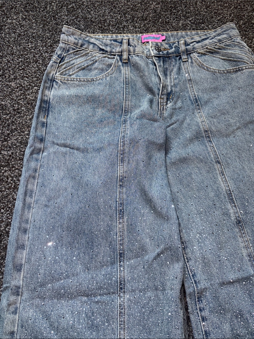 Edikted Rhinestone Jeans - Picture 2 of 9
